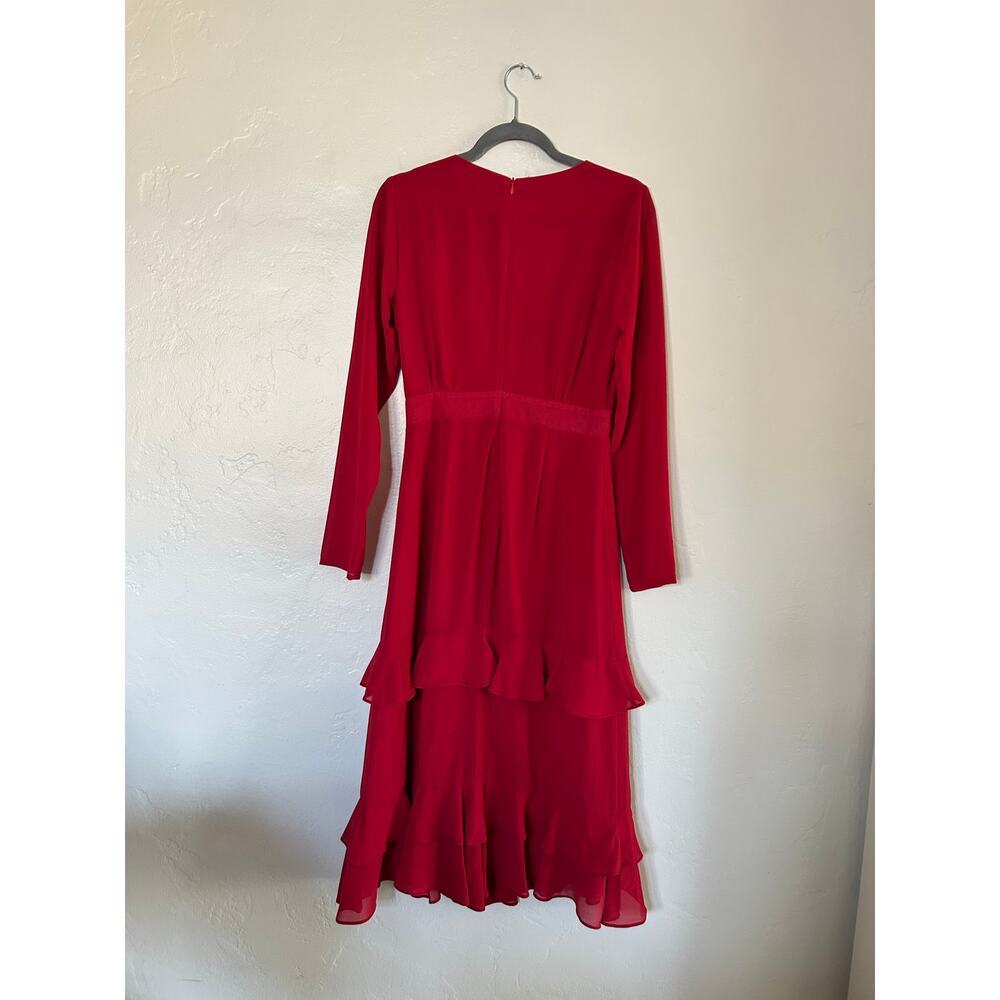 Lulus Red Ruffles Midi Dress - Picture 6 of 6